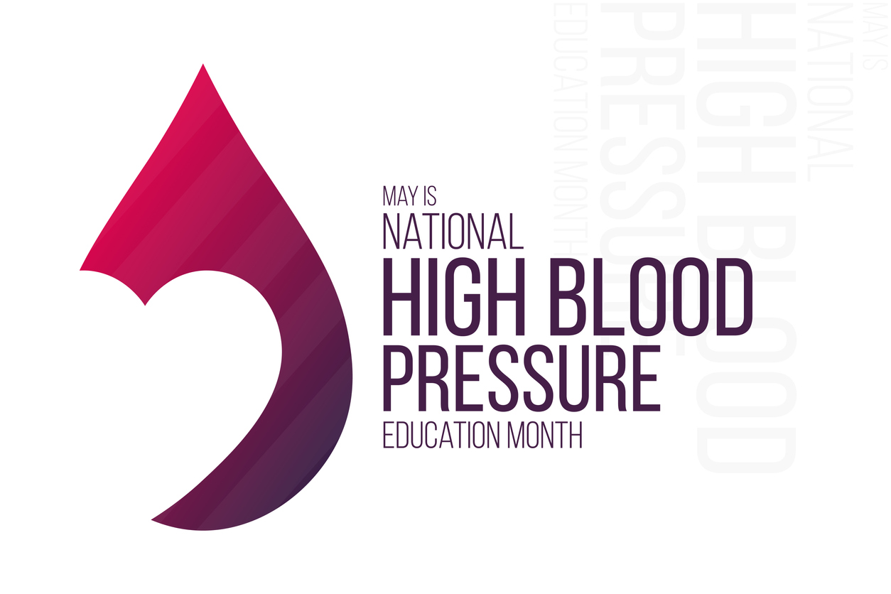 May is the national high blood pressure education month illustration.